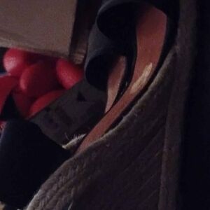 Black Espadrille Wedge Sandals